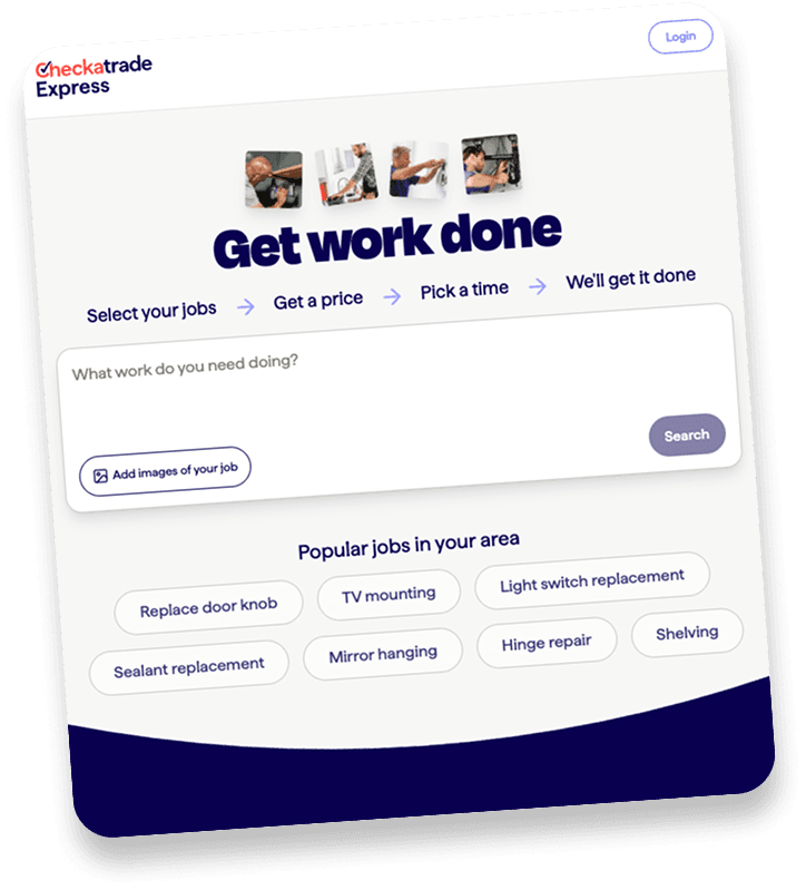 Checkatrade Express mobile app landing screen